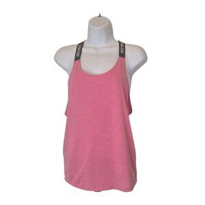 Nike Dri Fit Women's T Back Training T Size Small Pink/Gray